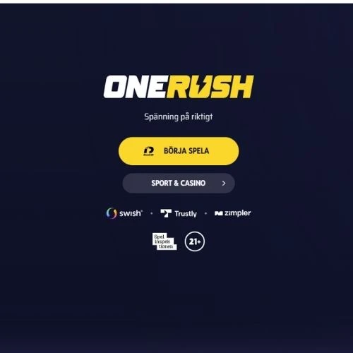Swish, Trustly och Zimpler är betalningsmetoder på Onerush