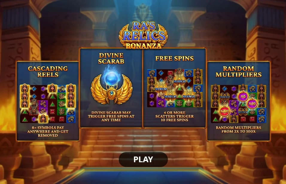 Ra's relics Bonanza features