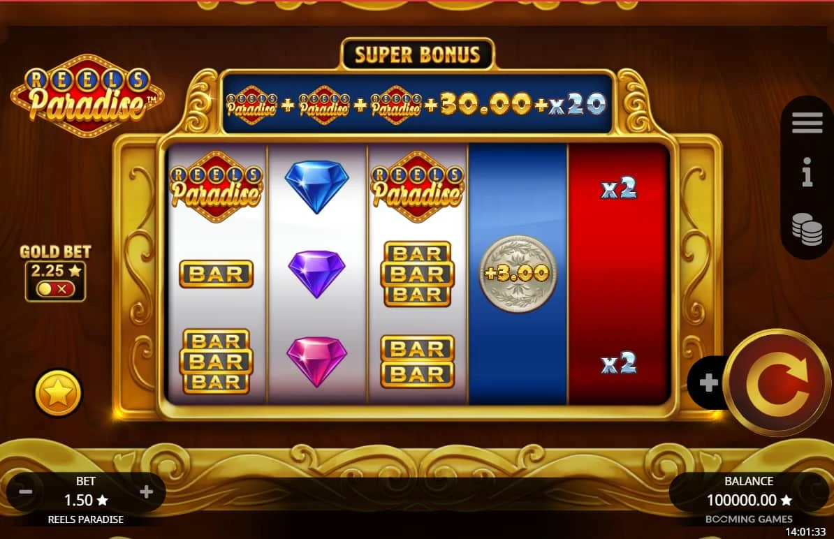 Reels paradise demo spelplan