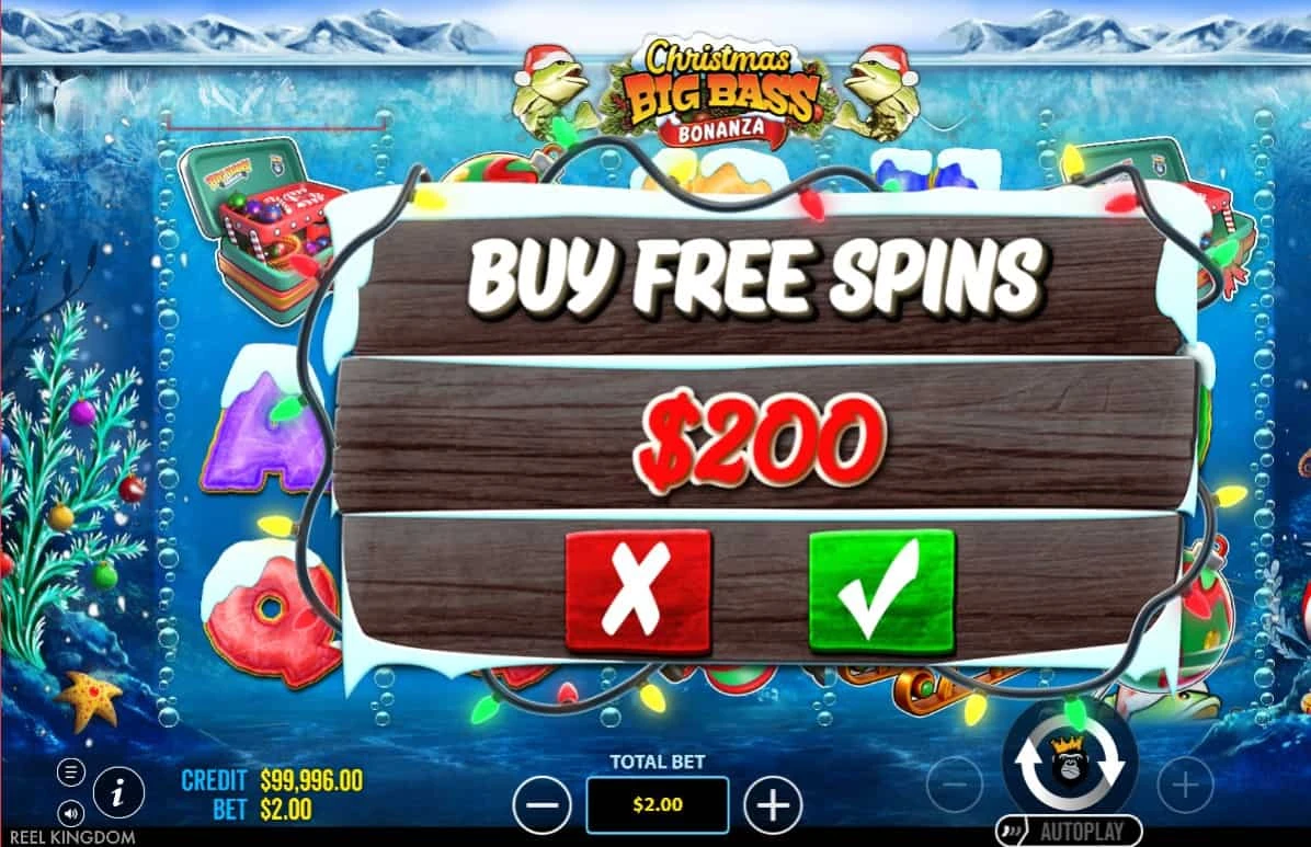 Köp free spins-funktion Christmas Big Bass Bonanza