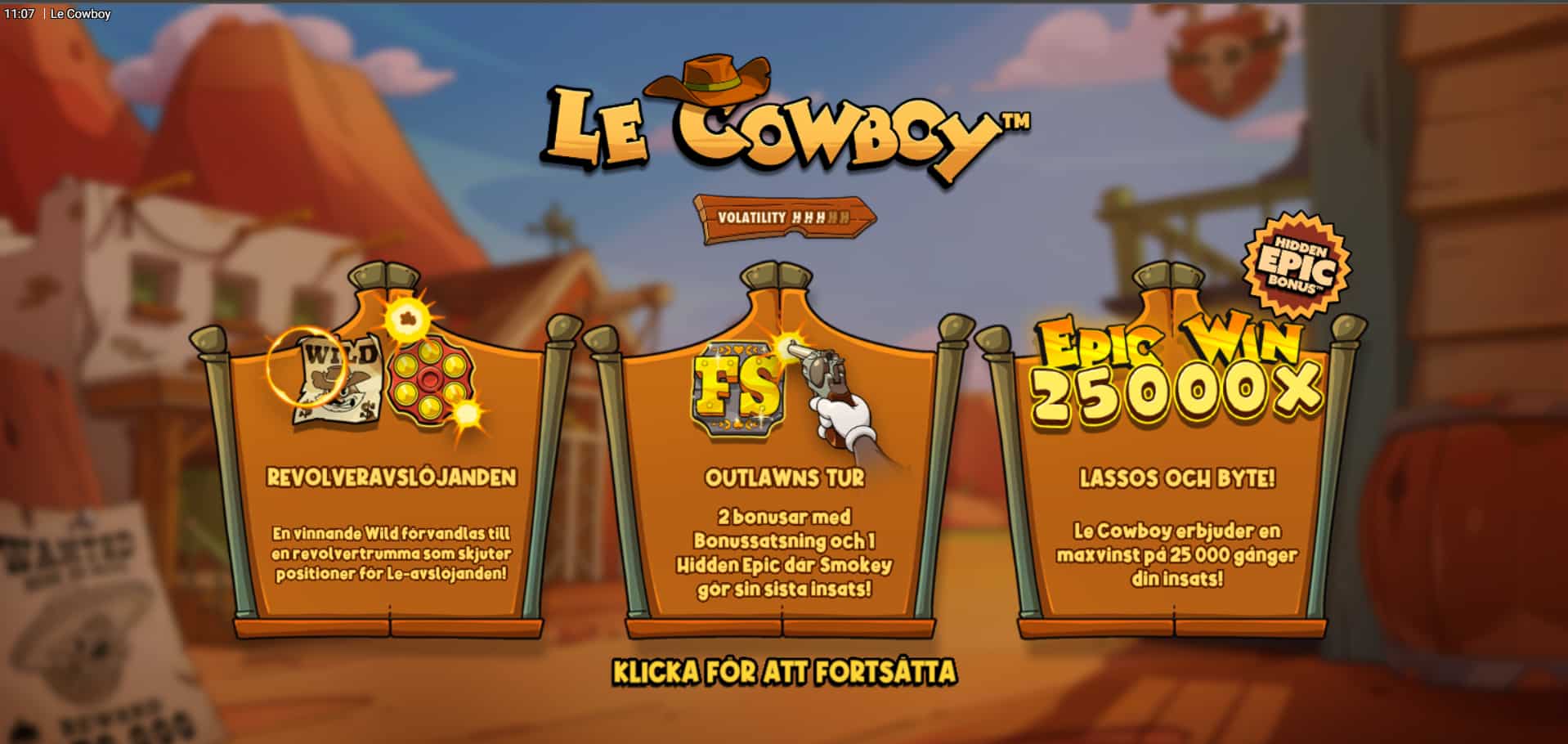 Le Cowboy spelfunktioner och features