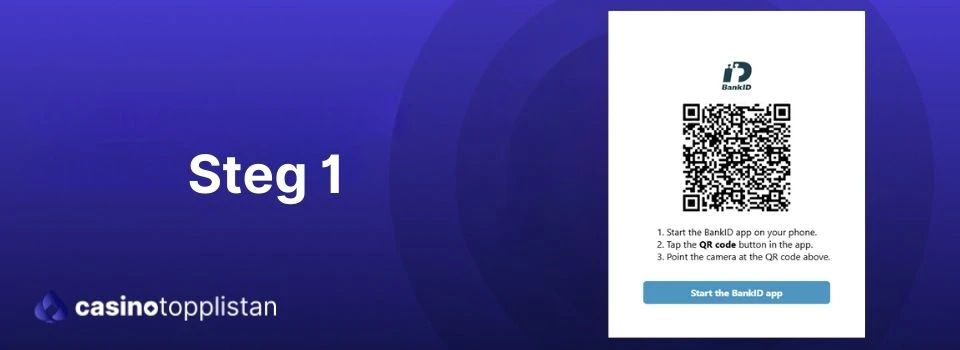 BankID registrering på nätcasino med QR kod