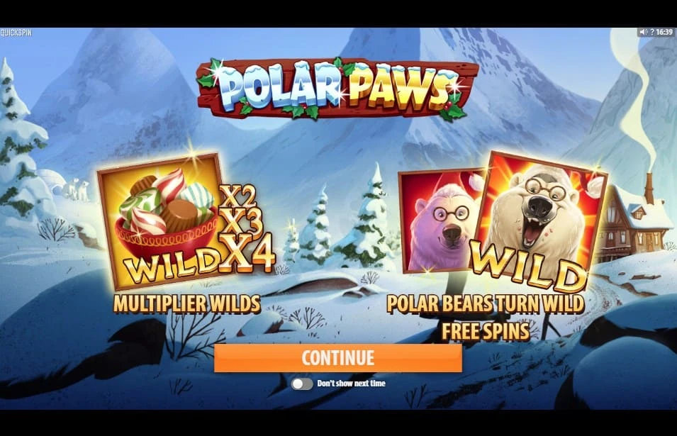 Polar Paws Wilds och free spins-symboler