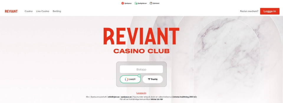 Reviant Casino startsida
